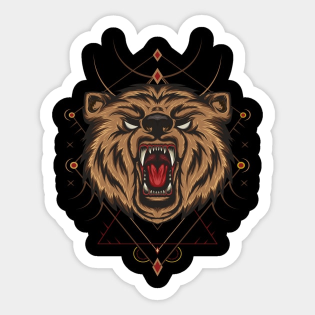 Angry Bear Roar Sticker by AGORA studio